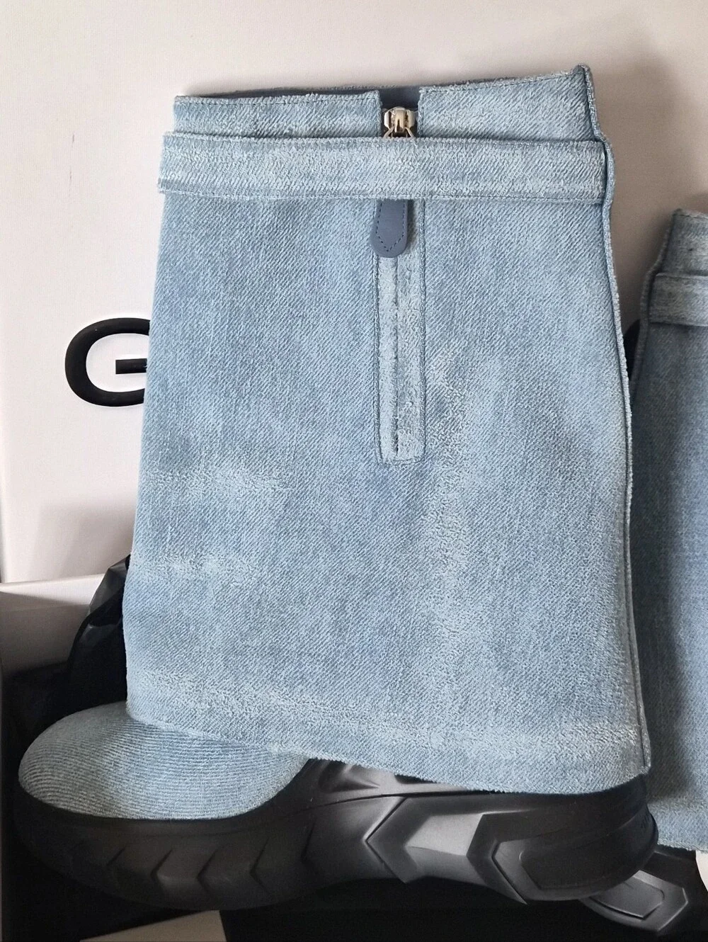 Givenchy Light Blue Suede Mid-Calf Boots